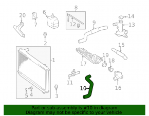 Cooling pipe lower Toyota Solara 3.3 04-08