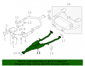 Infiniti Q50 14-20 RWD mid-rear exhaust pipe rusty