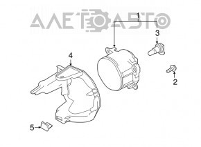 Right fog light mount Nissan Leaf 11-17