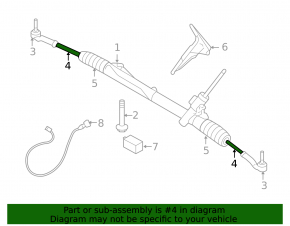 Left steering rod for Volvo XC60 10-17 under electric power steering