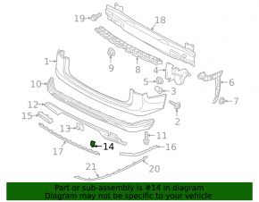 VW Atlas 21-25 rear bumper tow hook cap structure