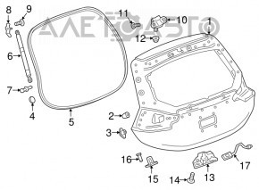 Right tailgate hinge Chevrolet Bolt 17-21