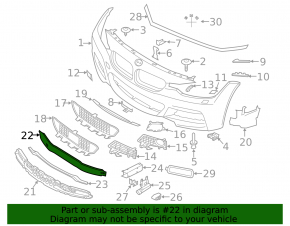 Front Bumper Reinforcement BMW 3 F30 12-18
