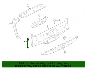 Upper tailgate seal left BMW X7 G07 19-
