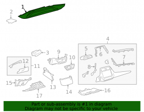 Black dashboard trim for Toyota Prius Prime 50 16-22