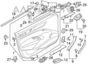 Door trim card front right VW Passat b8 16-19 USA gray