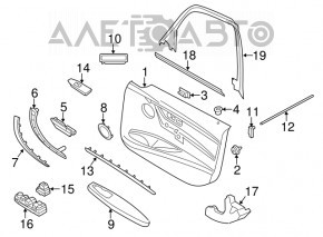 Front right window lift control BMW 3 F30 12-18