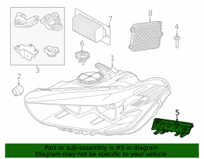 Left headlight mount for BMW X1 U11 24-25