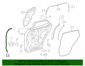 Lexus RZ300e RZ450e 23-25 Rear Left Front Door Seal