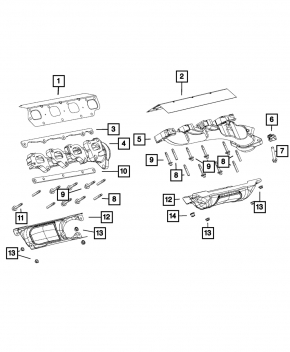 Exhaust manifold right Dodge Durango 11-22 5.7