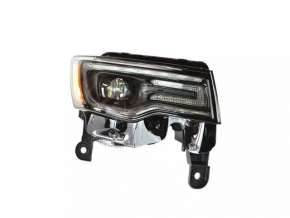 Headlight front right complete Jeep Grand Cherokee WK2 16-18 xenon, dark, without washer, sand, plaque from inside glass used