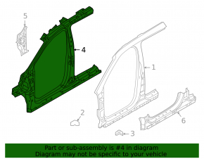 Left center pillar for Kia Sorento 21-25 HEV, PHEV