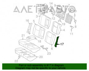 Left side trim for rear seats for Toyota Prius 30 10-15, beige leather