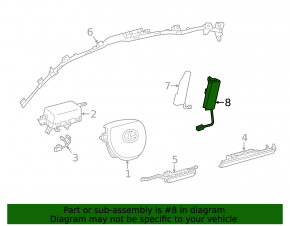 Lexus ES300h ES350 13-18 Rear Right Seat Airbag