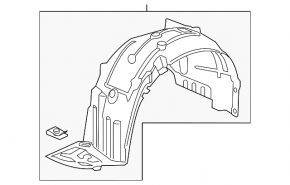 Front left mudguard Honda Insight 19-22