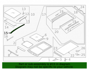 Right roof lining for Kia Sorento 2021-2025 under the roof rail