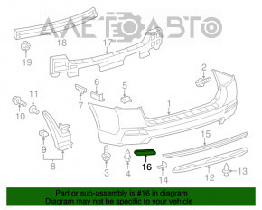 Rear bumper reflector left Toyota Highlander 11-13
