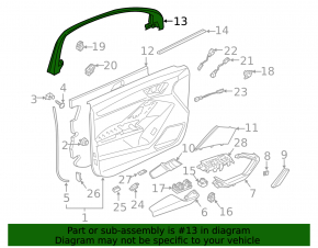 Audi Q3 83A 19-25 black inner front left door frame