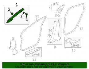 Front pillar trim left Honda Clarity 18-21 usa gray, under tweeter