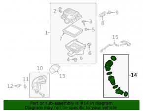 Air duct for GMC Terrain 18 manifold - 3 parts