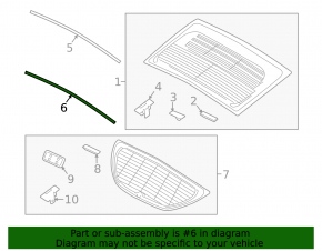 Upper glass molding trunk door lower Hyundai Veloster 12-17