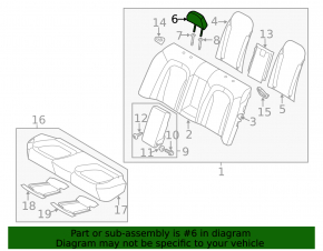 Headrest rear left Kia Optima 11-15 cloth beige, for dry cleaning
