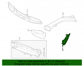 Front bumper grille left Porsche Taycan 20-24