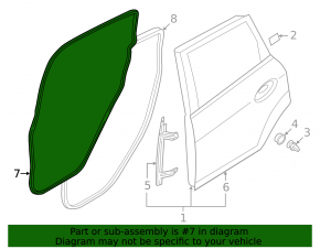 Ford C-max MK2 13-18 rear left door seal