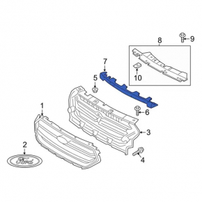 Bracket of support of radiator grille Ford Escape MK3 13-17 prerest, breakage of fastening, there is an element