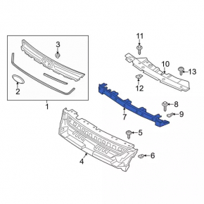 Bracket of support of radiator grille Ford Escape MK3 13-17 prerest, breakage of fastening, there is an element