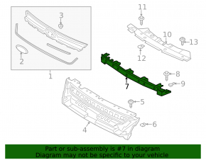 Bracket of support of radiator grille Ford Escape MK3 13-17 prerest, breakage of fastening, there is an element