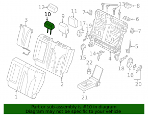 Headrest rear center Lincoln MKC 15-19 leather black