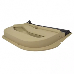 Door trim card front right Ford Explorer 16-17 rest, beige, cloth insert, leather armrest, needs cleaning, plastic turned white, scratches