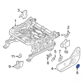 Ford Ecosport 18- Driver's Seat Lumbar Support Adjustment Handle