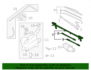 Mazda6 09-13 Windscreen Wiper Linkage with Motor