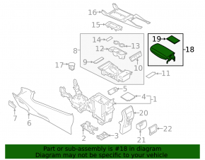 Ford Escape MK3 17-19 armrest, black leather