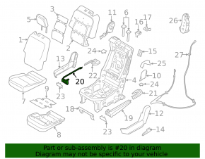 2nd row seat slide plug, left front right Ford Explorer 20-25, black, with trim