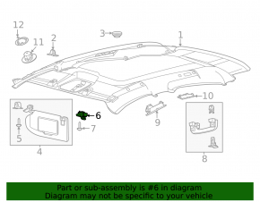 Ford Mustang Mach-E 21-23 Driver's Sun Visor Mounting Hook Light Gray