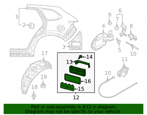 Left ventilation shield Mazda CX-9 16-23