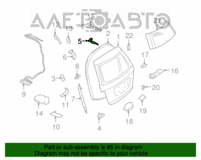 Right tailgate hinge for Mercedes X164 GL