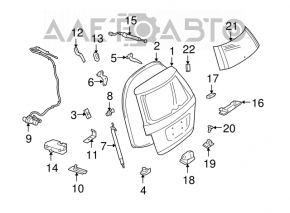 Right tailgate hinge for Mercedes X164 GL