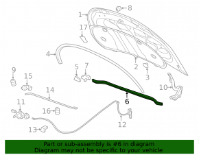 Chevrolet Volt 11-15 rear hood seal