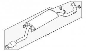 Exhaust line middle section Hyundai Santa FE Sport 13-16 pre-rest 2.4