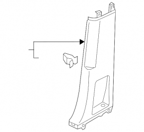 Center pillar trim lower right VW Atlas 18- gray, scratch