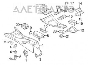 BMW 335i e92 07-13 center console, armrest, and cup holders, beige