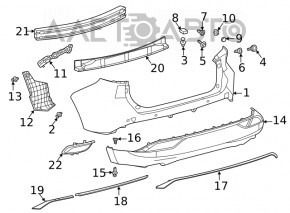 Toyota Venza 21-24 rear bumper absorber cracked, broken into two pieces