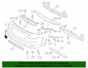 Tow Hook Plug Front Bumper Subaru Outback 20-22