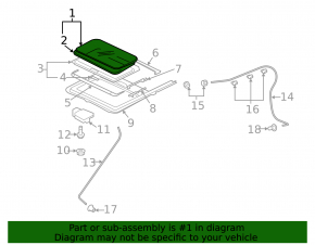 Sunroof assembly for Mitsubishi Outlander 14-22