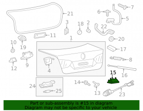 Rear view camera VW Jetta 11-18 USA with trunk release handle