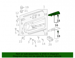 Front right window lift control trim Toyota Solara 2.4 04-08 beige